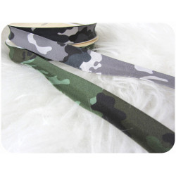 Schrägband Camouflage grün oder grau 18mm